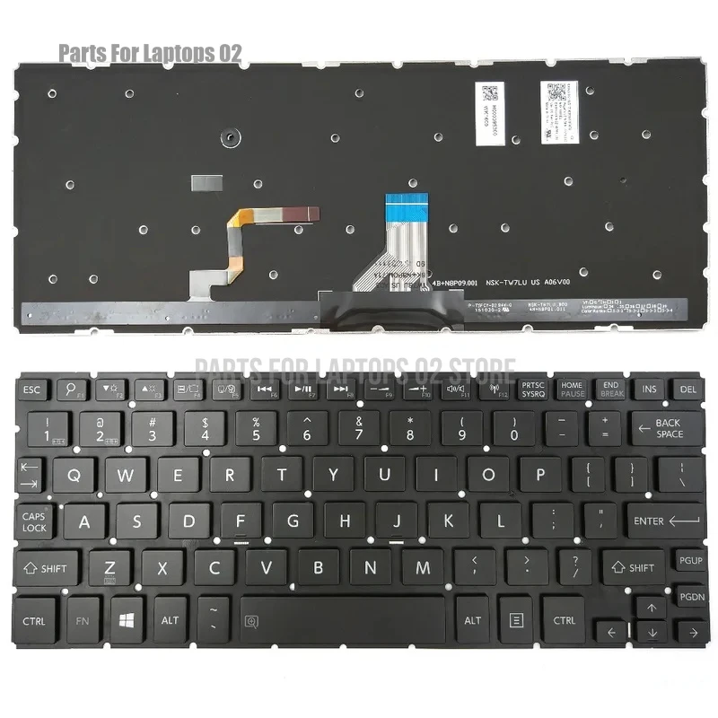 Новая клавиатура для ноутбука Toshiba Satellite P25W-C2300 P25W-C2300-4K P25W-C2302 P25W-C2304-4K US с подсветкой, без рамки (art.: 3920dbadff5ee) - 3920dbadff5ee