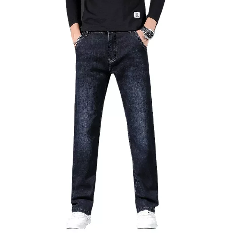

2023NEW Sulee Brand Embroidered Anti-theft Zipper Pocket Men Pants Business Men's Fitted Stretch Denim Jeans Men Clothes