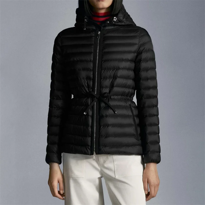 

Зимние куртки для женщин 2023 корейская мода Приталенная толстовка с кулиской пуховик высокого качества пальто с перьями теплые пуховики