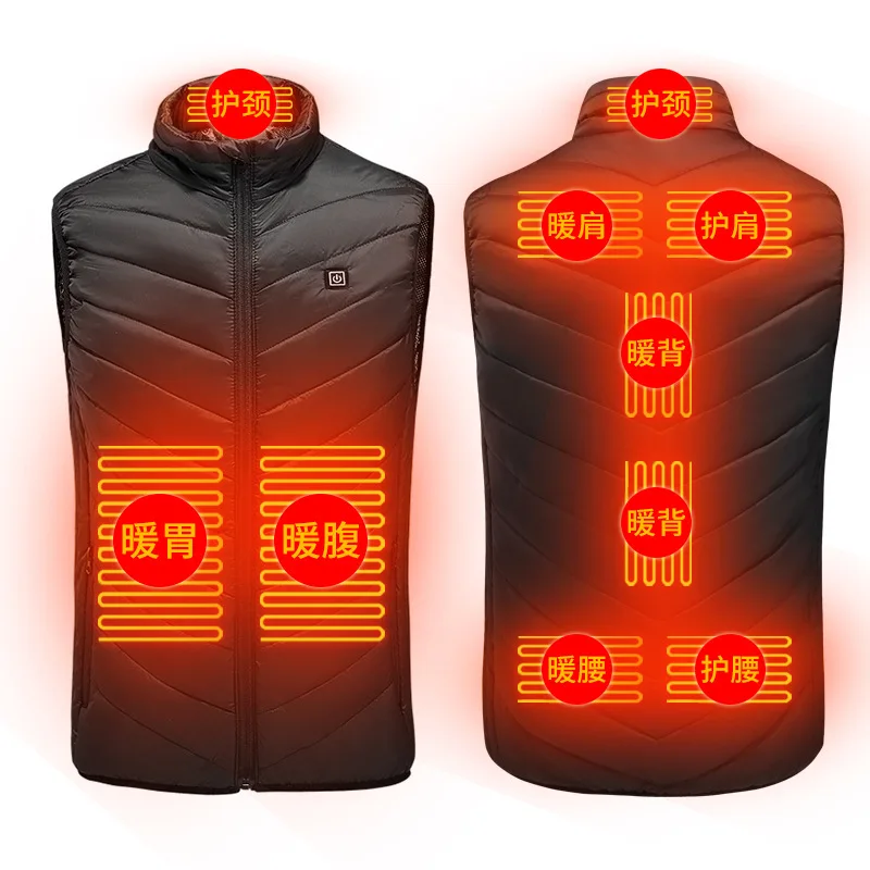 

Smart Self-Heating Vest Zone 9 Large Area Thermal Upgrade USB Electric Vest Graphene Heating Factory Direct Sales