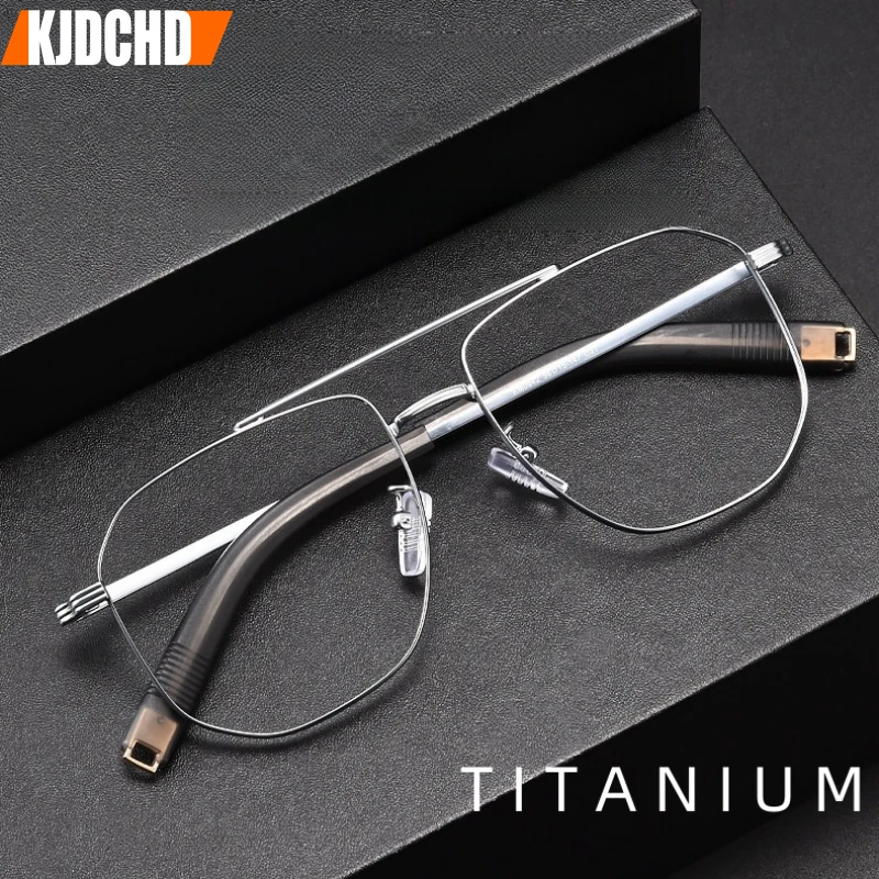 KJDCHD модные двухлучевые очки винтажные роскошные из чистого титана оптические по