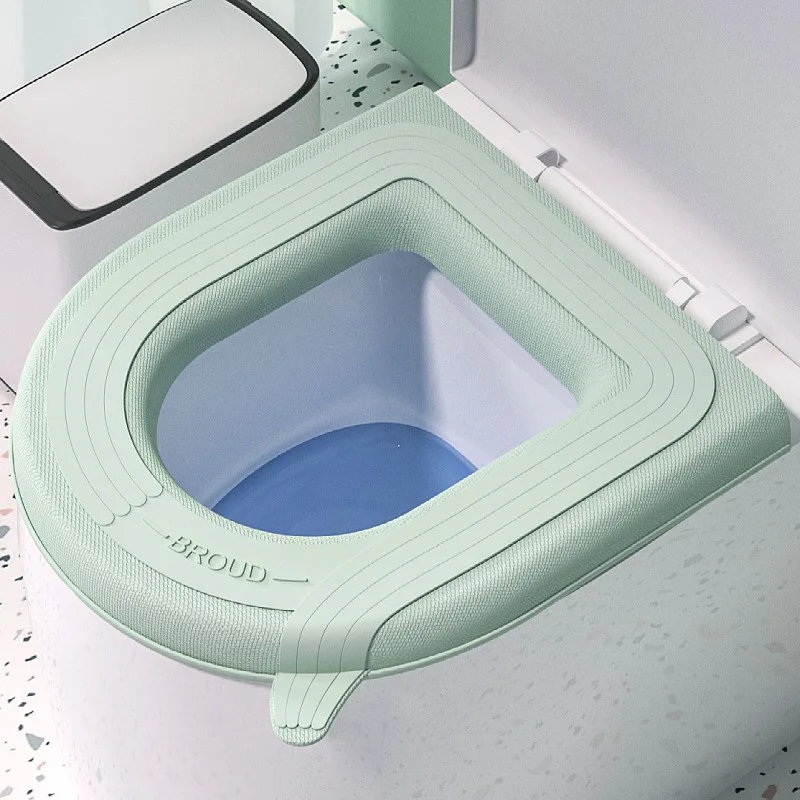 

EVA Waterproof Toilet Seat Cover Four-season Universal Paste Type Toilet Seat Cushion with Handle Home Bathroom Accessories