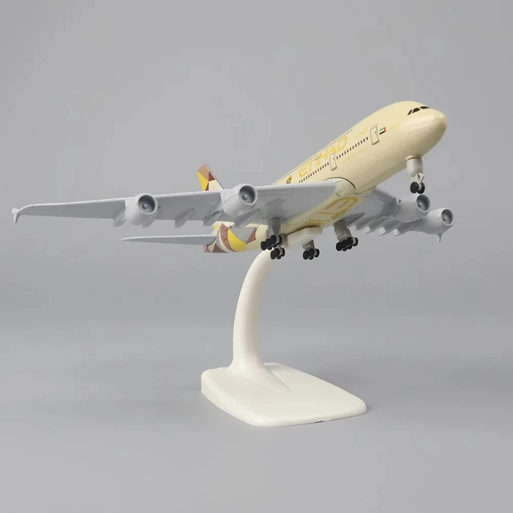 Современный стиль Etihad A380 металлическая модель самолета 20 см масштаб 1:40