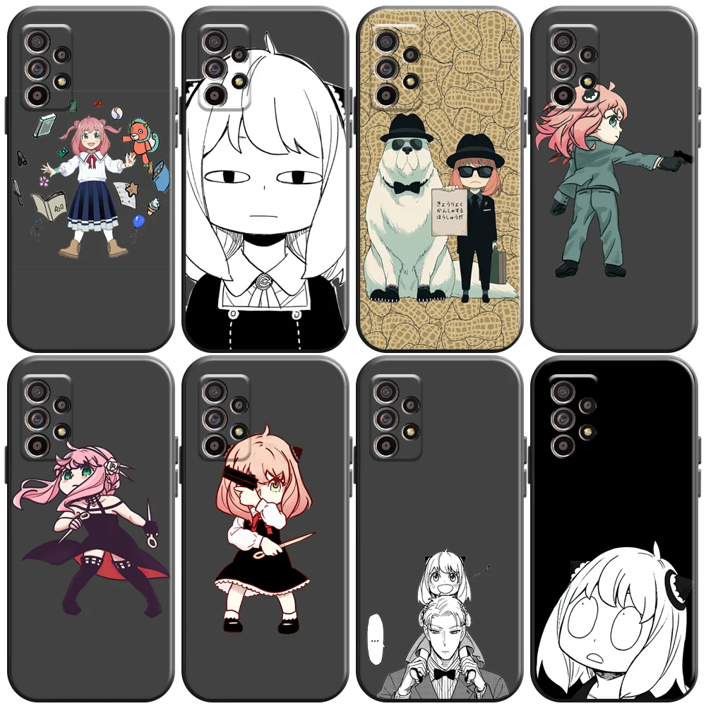 

Japan Anime NSPY×FAMILY Phone Case For Samsung Galaxy S8 S8 PLus S9 S9 Plus S10 S10E S10 Lite Plus 5G Black Liquid Silicon