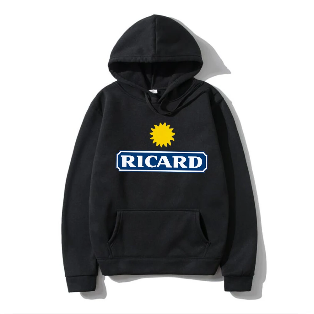 

Ouzo Liquor Alcohol Ricard France Hoodies for Men and Women Ricard Printed Logo Pullovers for Adult Pure Cotton Clothes