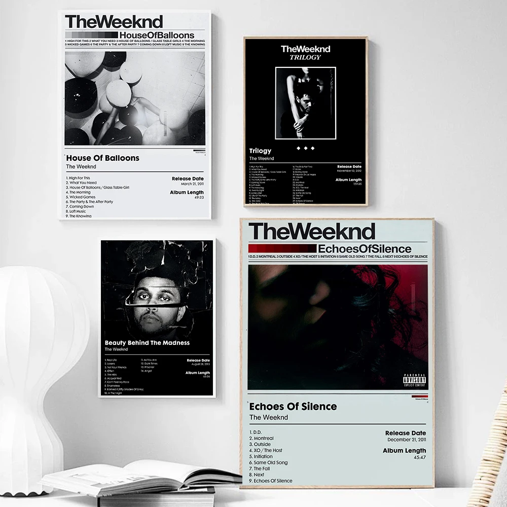Фото Постер The Weeknd: Звезда хип-хопа, ретро-рэпер, эстетика, современные принты, холст, настенные картины, декор для дома и гостиной №2