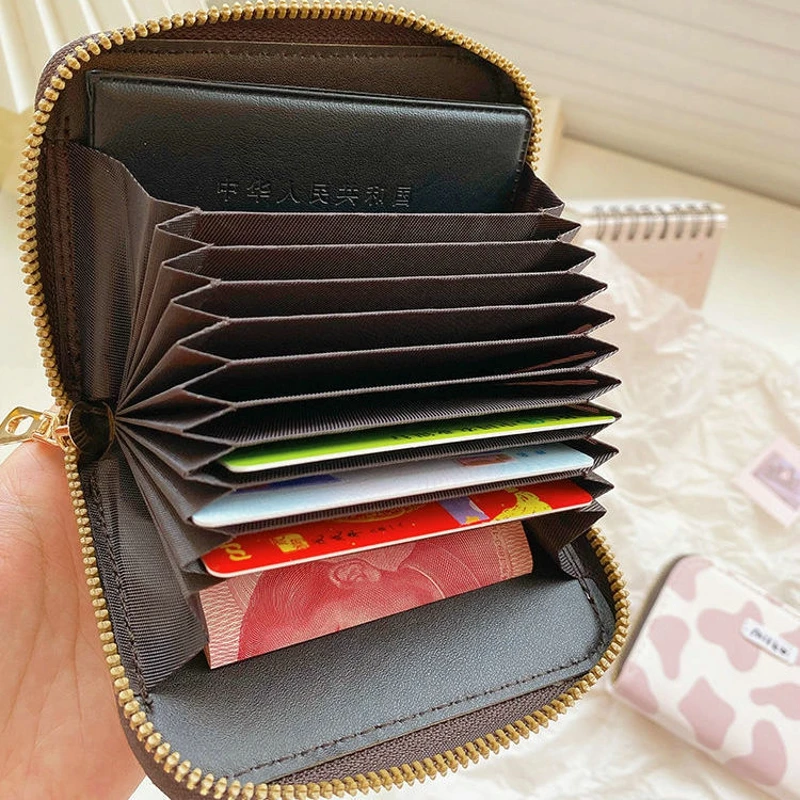 Women New Fashion Wallet Pu Leather Cartoon Cow Cattle Short Ladies Multi-Card Slot Coin Purses Student Cute Triple Fold Wallet