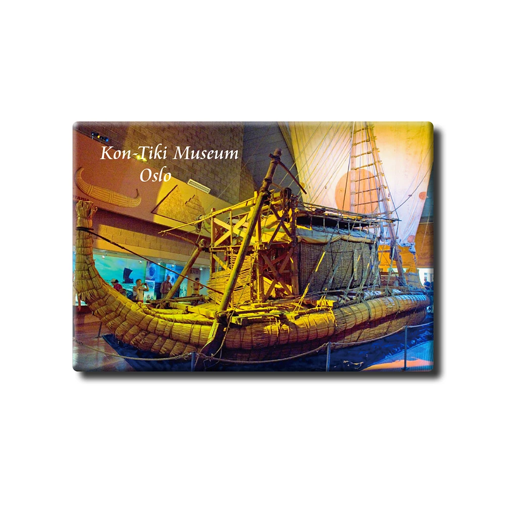 

Norway Oslo "Kon-Tiki Museum" Tourist Souvenir Tinplate Magnetic Refrigerator Sticker Rigid Creative Home Decoration 27124