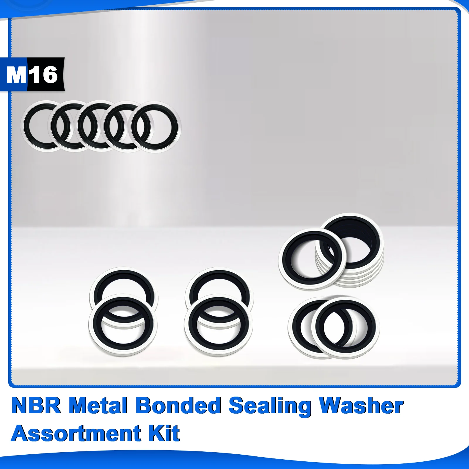Уплотнительные шайбы M16 оцинкованные автомобильные резиновые с