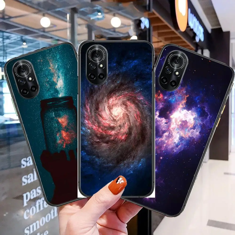 

HD-Nebula Clear Phone Case For Huawei Honor 20 10 9 8A 7 5T X Pro Lite 5G Black Etui Coque Hoesjes Comic Fash design