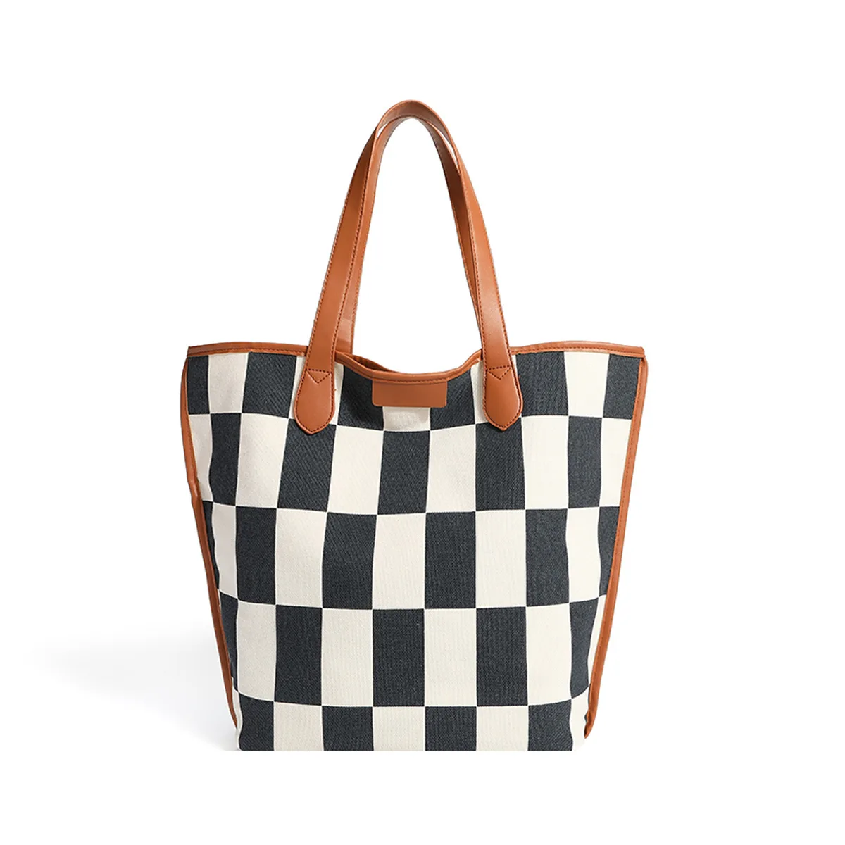 

Korea's Large-capacity Bags, New Canvas Single Shoulder Underarm Bags, Commuter Plaid Tote Bags In Spring/summer 2022