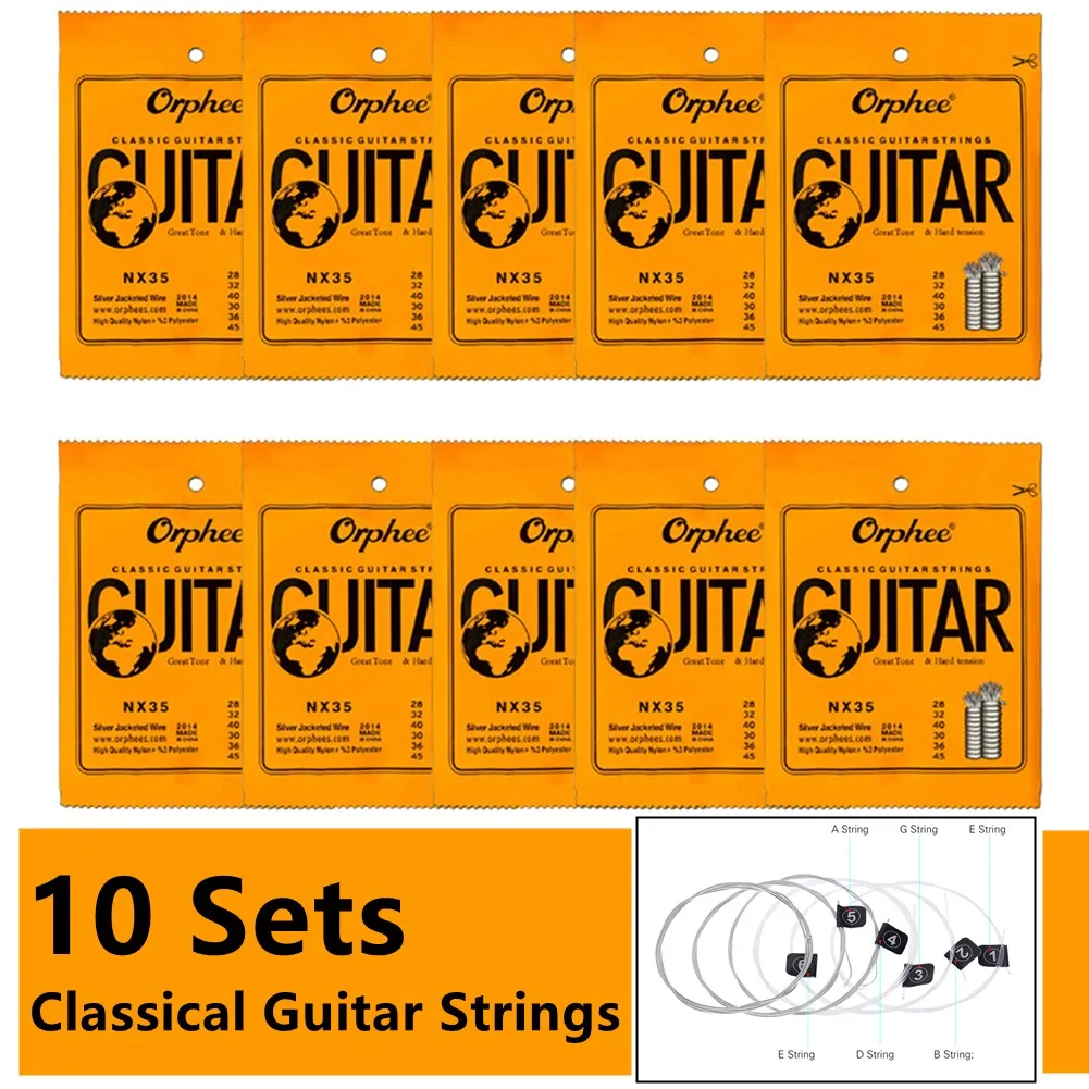 

Universal Guitar Strings Premium Acoustic Classical E-1st-E-6th Guitar Strings Nylon String Set Or Guitar Accessories