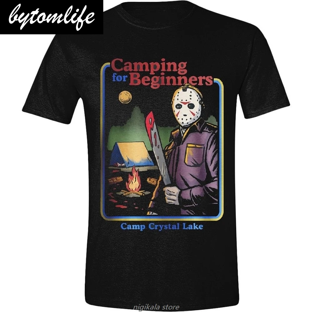 

T-shirt Freddy vs. Jason Friday the 13th Camping for Beginners maglia Uomo Brand T Shirt Men Fashion Text