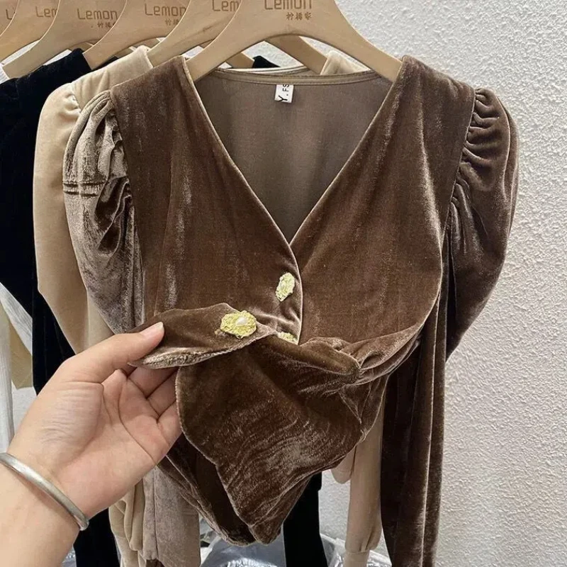 Рубашка в французском стиле для женщин на раннюю осень высококачественный