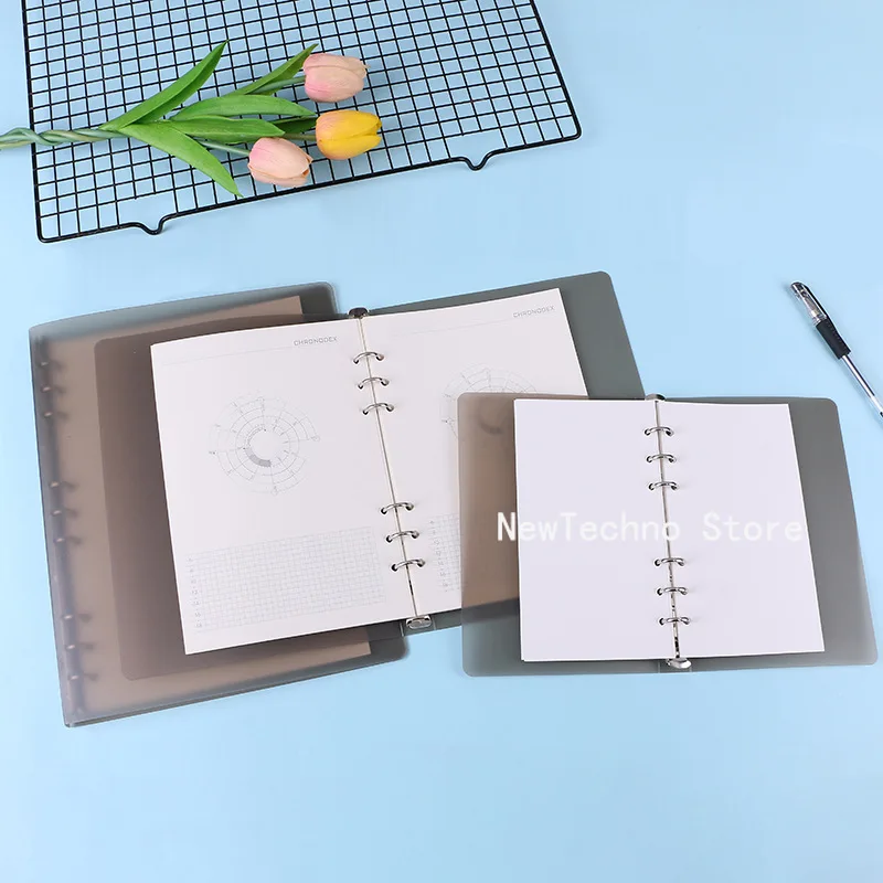 Прозрачная цветная пластиковая обложка для блокнота B5/A5/A6 PP с 6 отверстиями