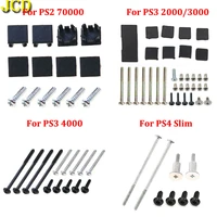 jcd for ps4 slim screws screw kit full set black plastic rubber feet cover for ps3 slim 2000 3000 4000 ps2 70000 console