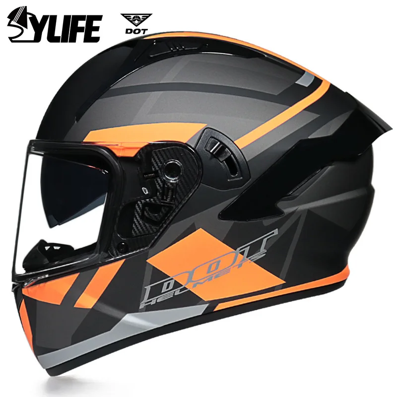 

Мотоциклетный шлем DOT Casco Moto, модный шлем с двойными линзами для езды по бездорожью, для улицы, для мужчин и женщин, для скутера