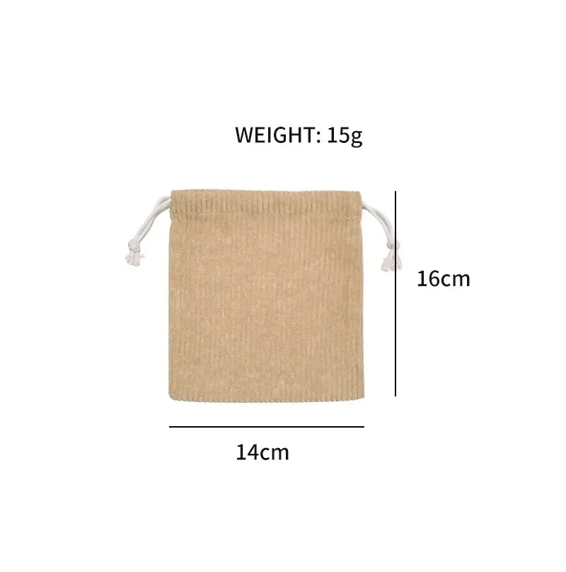 Вельветовая сумка для хранения карман на шнурке косметичка женская портативная