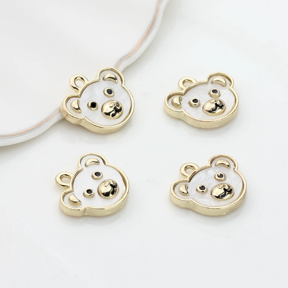 

Подвеска из цинкового сплава, миниатюрные шармы с мультяшным медведем из уф смолы, 10 шт./лот, фурнитура для изготовления ювелирных изделий «сделай сам», ожерелья, сережек