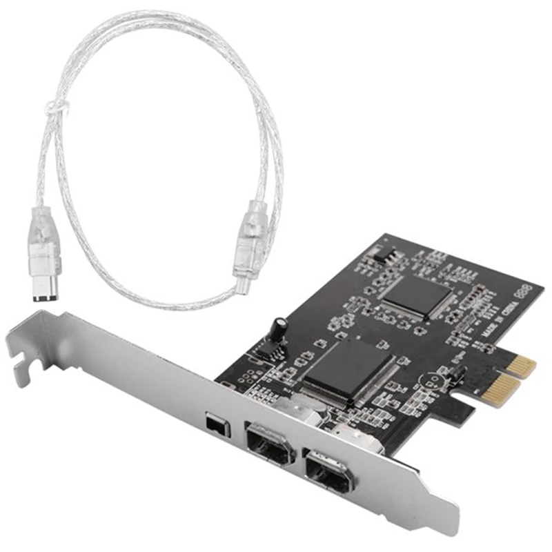 PCI Express X1 PCI-E Firewire 1394A IEEE1394 карта контроллера ПК + металл для настольного компьютера