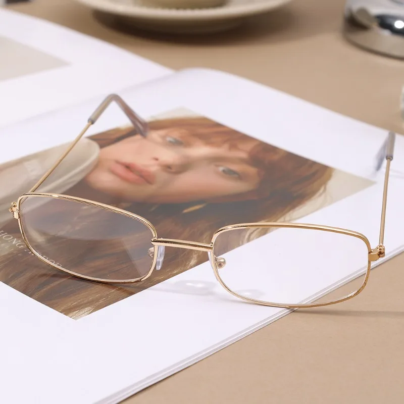 Металлические квадратные очки с оправой для женщин и мужчин Ретро изысканные