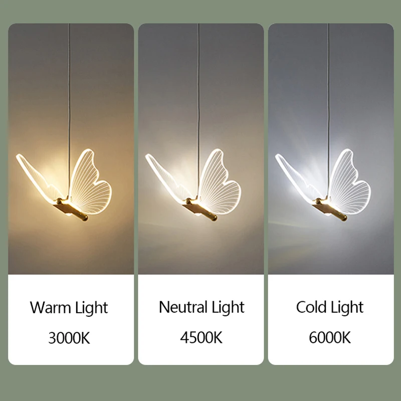 Простые прозрачные люстры-бабочки современные роскошные подвесные светильники
