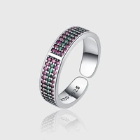 popular fashion full diamond cz ladies ring new temperament personality design inlaid zircon geometric index finger ring female