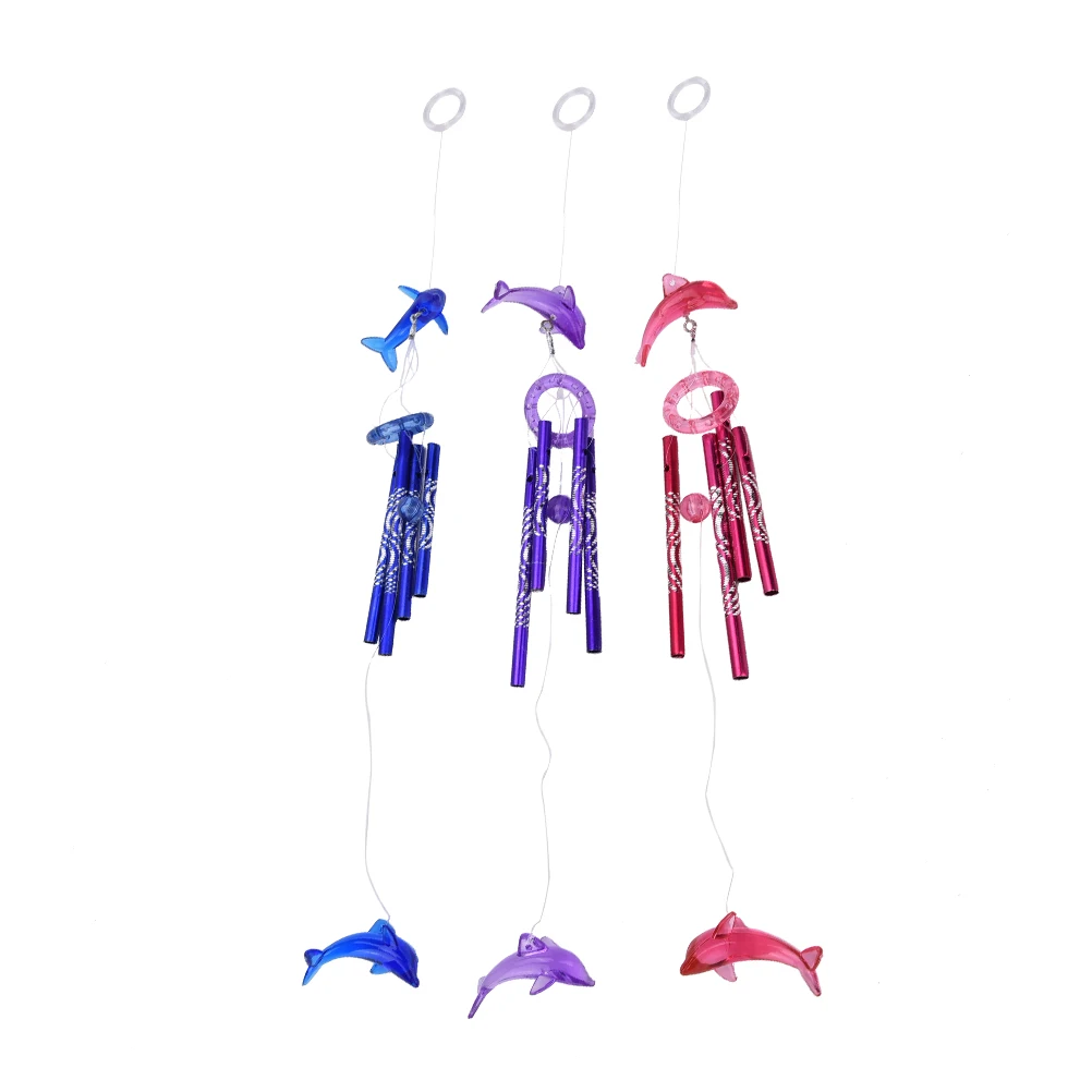 

1pc 3Colors Home Decoration Hanging WindChimes For Kids Birthday Gift Door Garden Crystal Dolphin Wind Chimes Free shipping