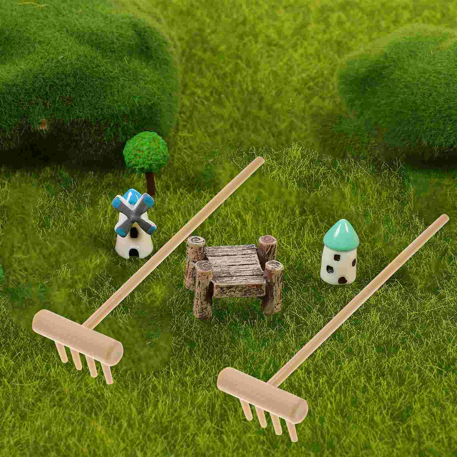 

6pcs Zen Mini Rakes Sandbox Rakes Table Small Rakes Garden Miniature Rakes