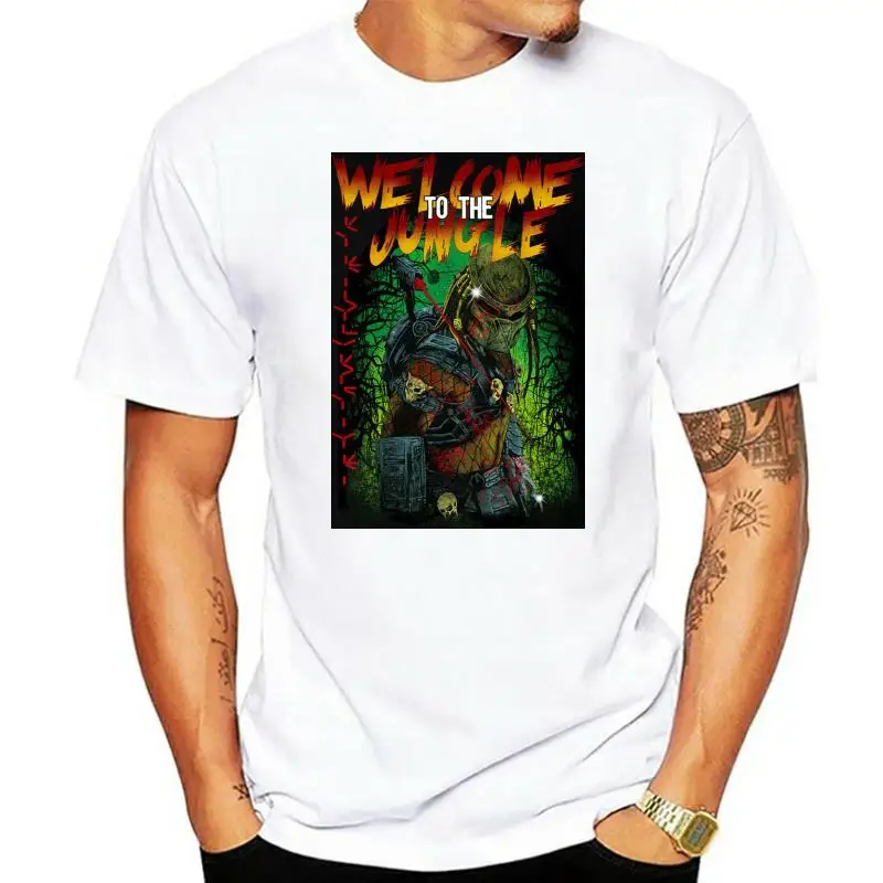 

Welcome To The Jungle T-Shirt Mens Predator Retro Movie Wholesale Tee Shirt