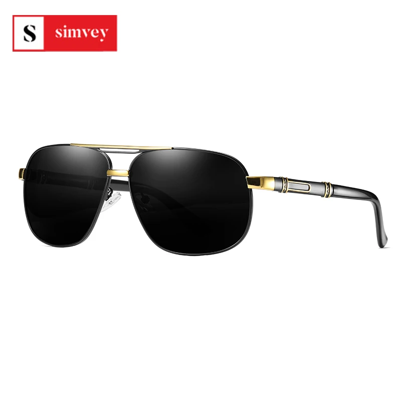 

Simvey лучшие поляризованные солнцезащитные очки классические ретро негабаритные пилотные солнцезащитные очки для вождения для мужчин с защ...