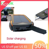 universal type solar power charger 26800mahdouble headlamp waterproof high capacity mobile power supply pila recargable battery