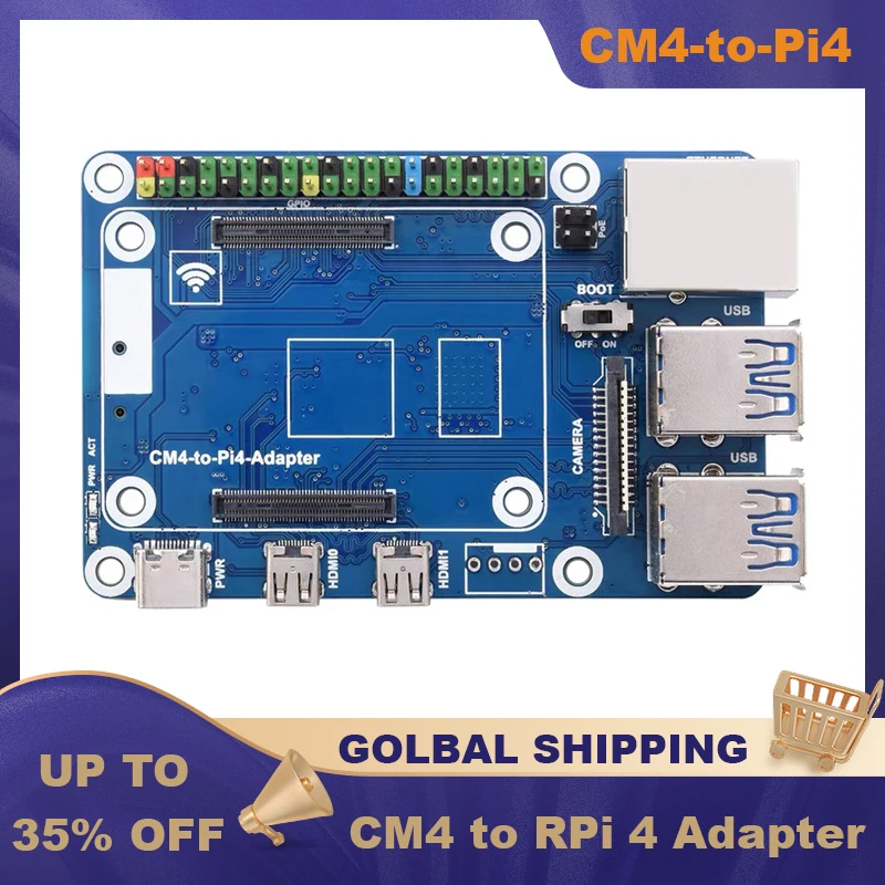 

Адаптер CM4-Raspberry Pi 4 на основе компьютерного модуля 4 с портом Ethernet GPIO USB 3,0, Альтернативное решение для Raspberry Pi 4B