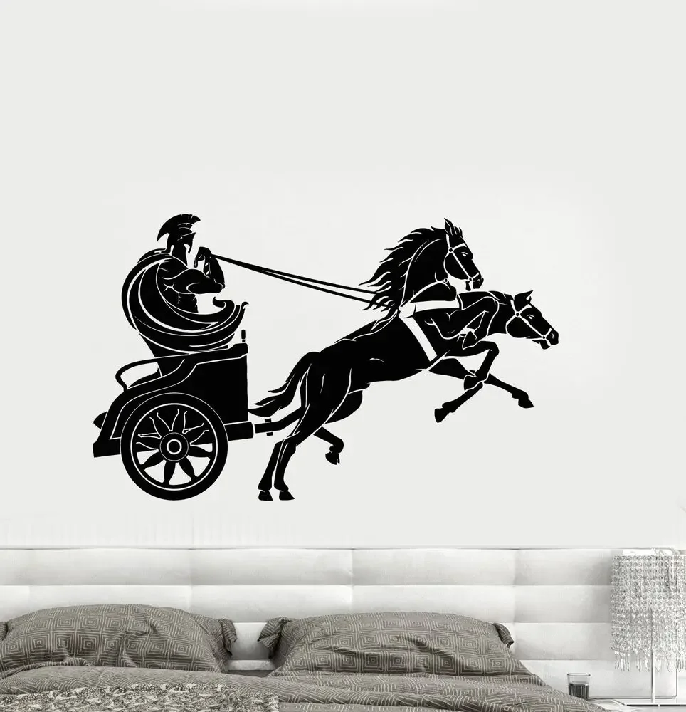 Виниловые наклейки на стену Древний мир колесница Спартанский воин Современные