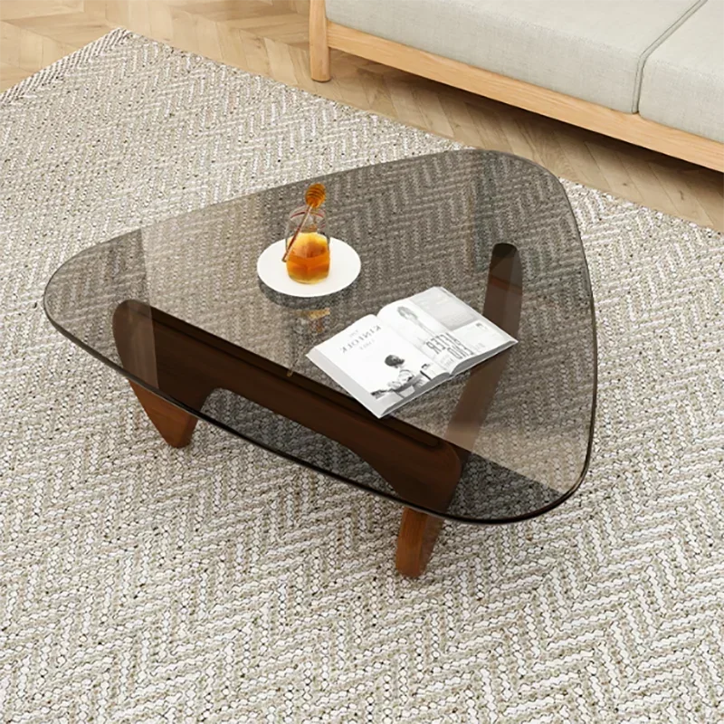 Стеклянный журнальный столик поднос дизайнерский промышленный для гостиной