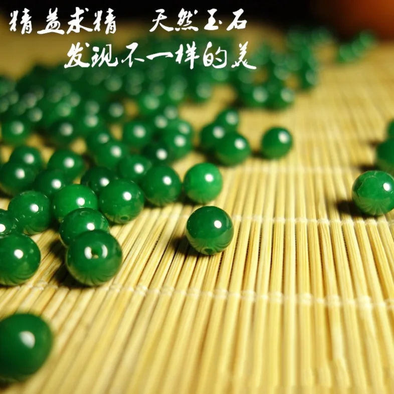 

Natural Green Jade Beads For Jewelry Making Diy Bracelet Necklace Accessories Real Hetian Jades Stone Round Loose Bead Wholesale