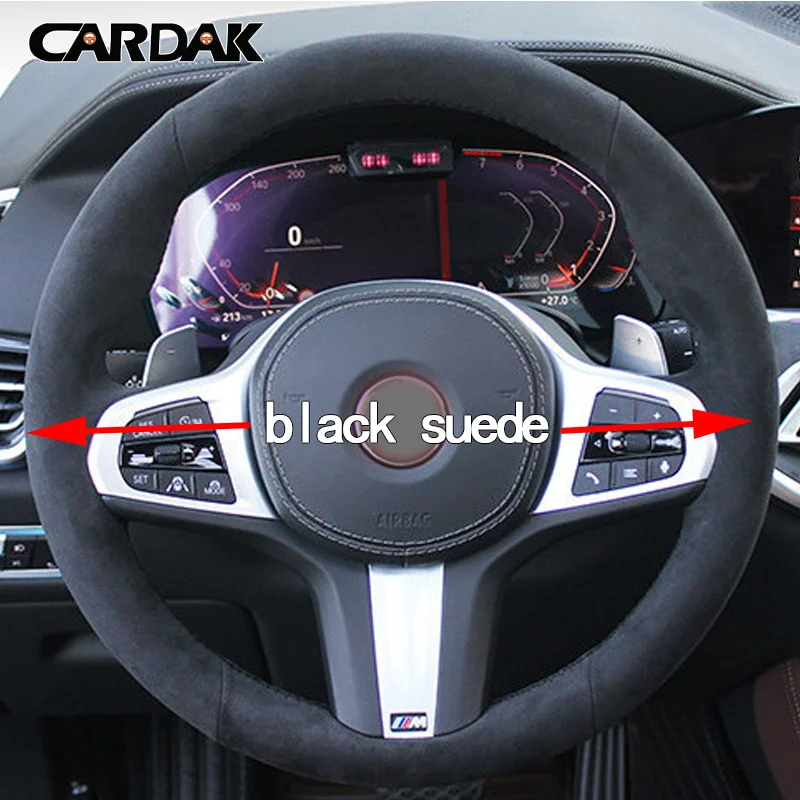 

CARDAK Черный чехол на руль автомобиля из искусственной кожи для BMW M Sport G20 G21 F40 F44 G22 G23 G30 G31 G32 G11 G12 G14 G15 G16