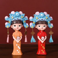 6pcs chinese palace ancient style cheongsam phoenix crown girl ornament furnishing articles desktop decoration hand craft gifts