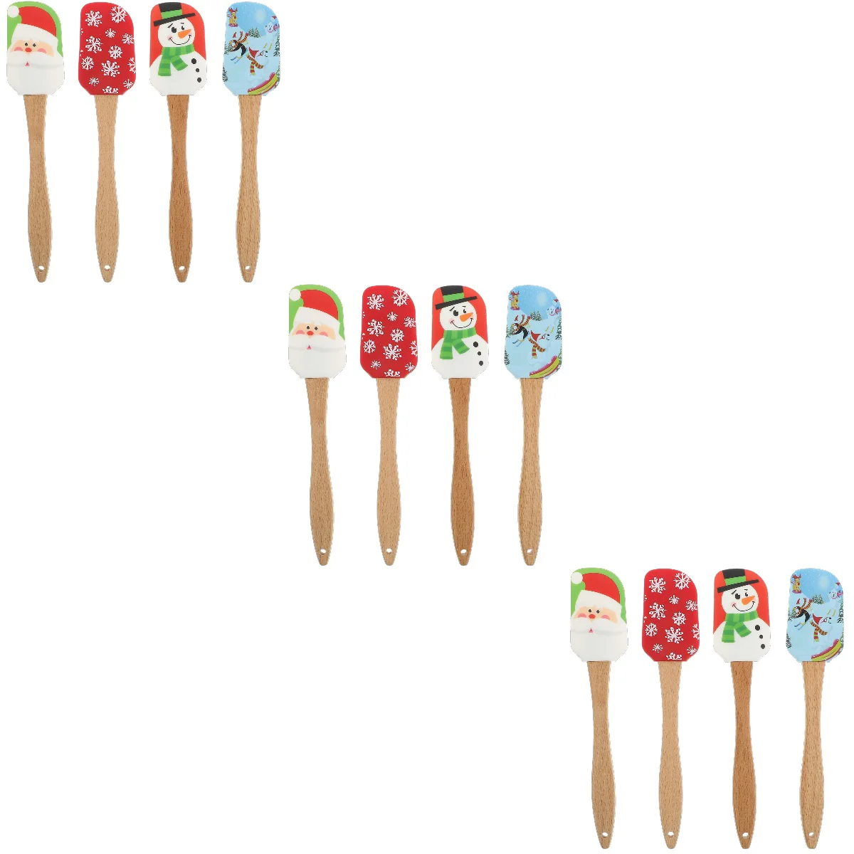 

12 pcs Christmas Tools Cake Spatulas Adorable Cream Scrapers (Assorted Color)