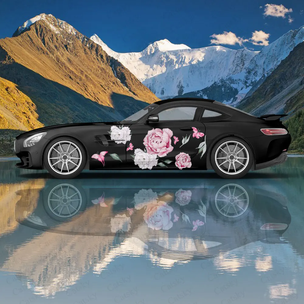 

flower Butterfly car stickers universal big stickers painted car stickers left and right side graphic painful car stickers