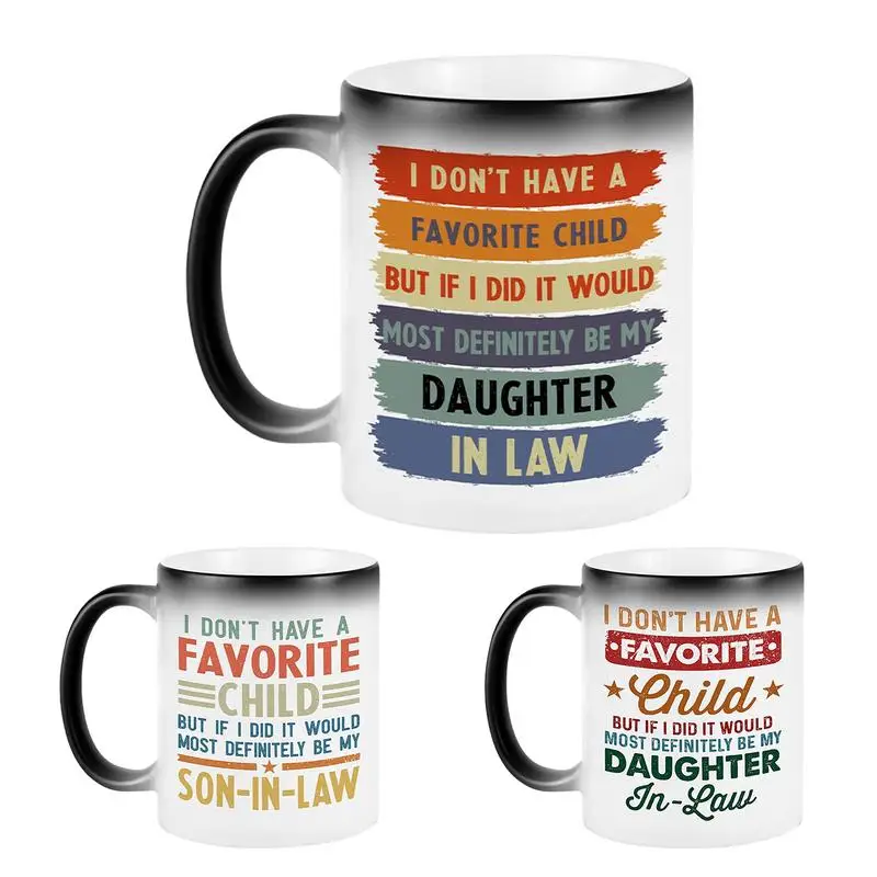 

Daughter Son Mug Coffee Mugs Tea Cups Son-in-law And Children 350ml Heat Changing Ceramic Coffee Canister For Men Womens