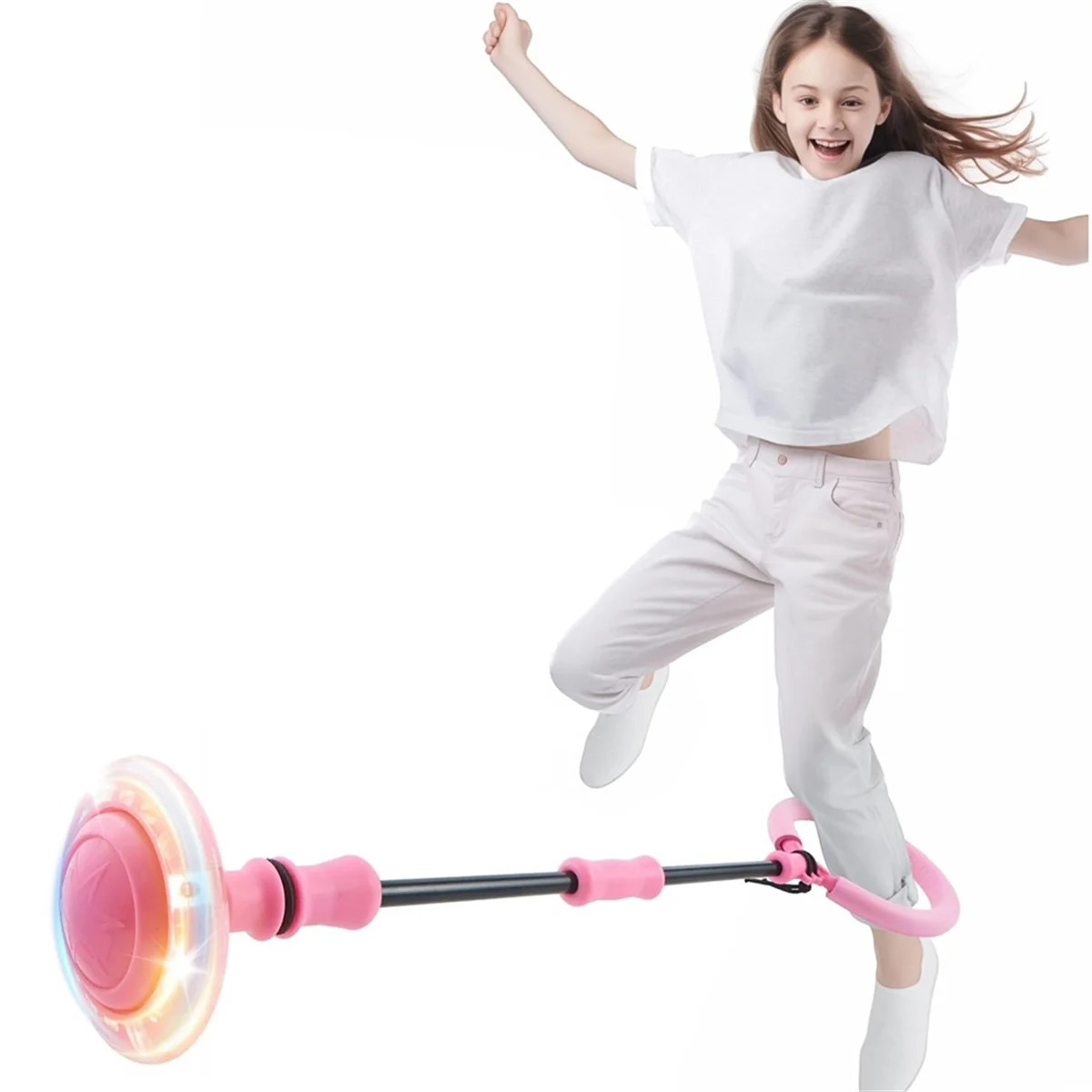 Розовый мяч для прыжков на щиколотке с мигающими огнями игрушка Skip It детей в