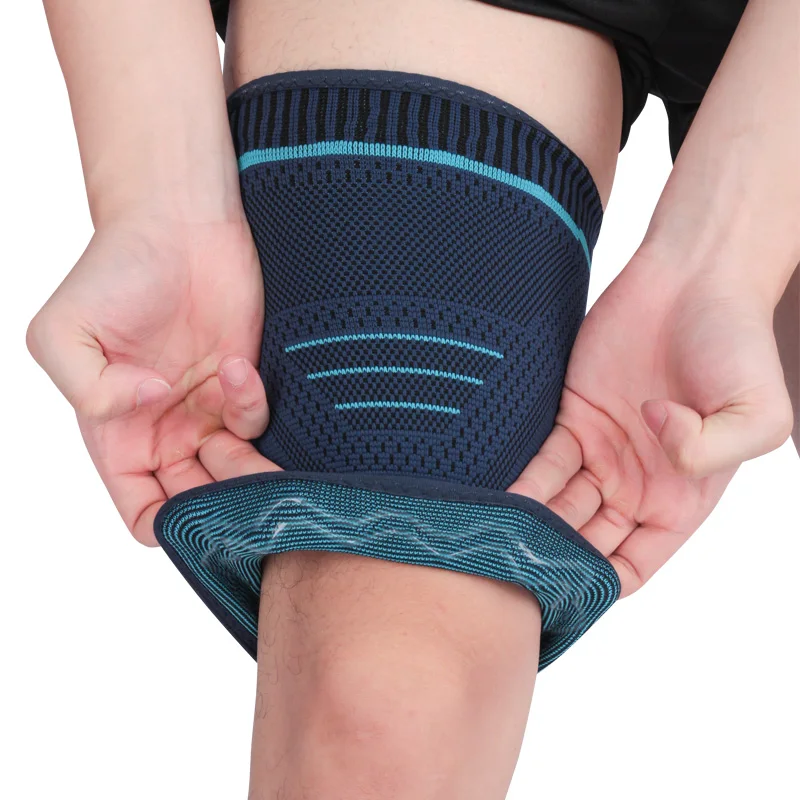 

1 Pair Knitted Fabric Thigh Guard Basketball Football Training Compression Leg Sleeves Breahable Sweat-absorption Thigh Support