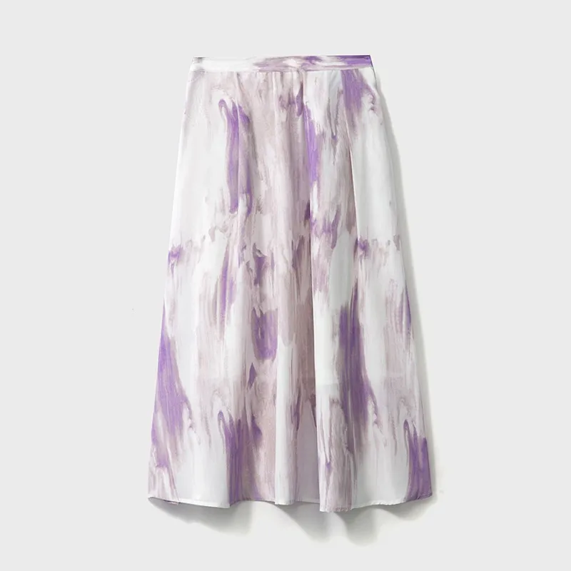 Высококачественная шелковая плиссированная юбка в стиле Прованс во французском