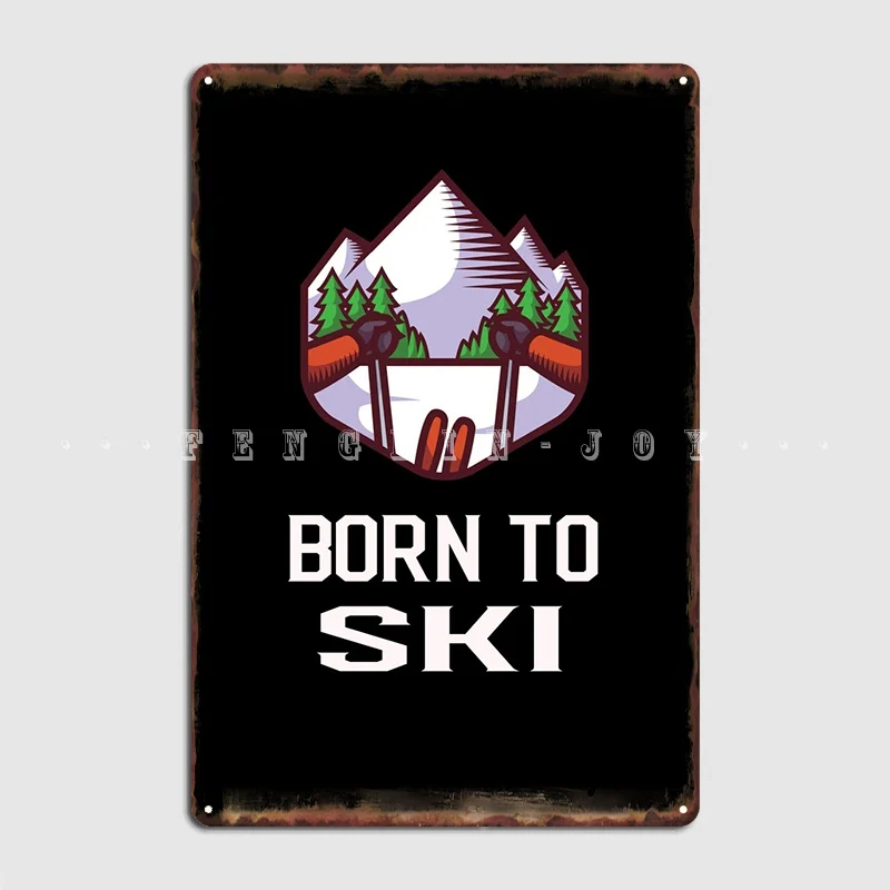

Skiing Metal Plaque Poster Wall Mural Club Bar Wall Plaque Customize Tin Sign Poster