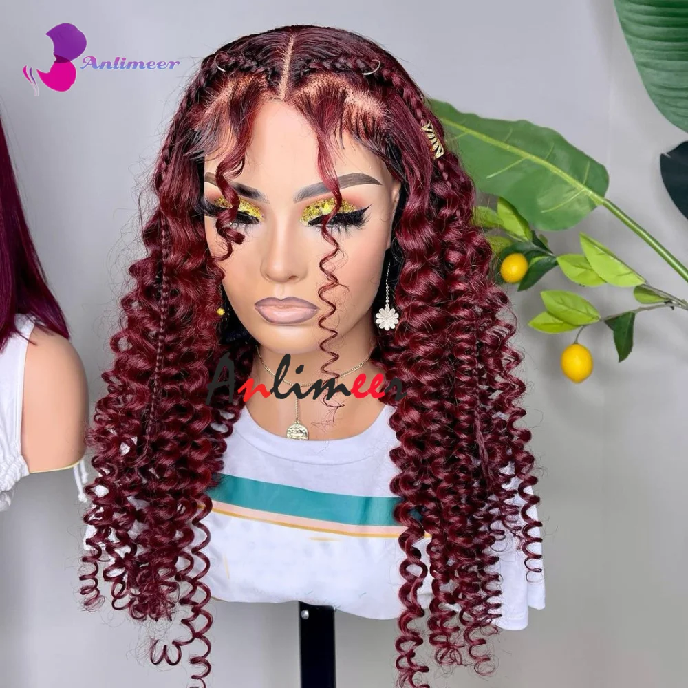 

Burgundy Wig Human Hair Curly Lace Front Wig 99J Burgundy Lace Front Wigs Human Hair Glueless Human Hair Wigs For Black Women