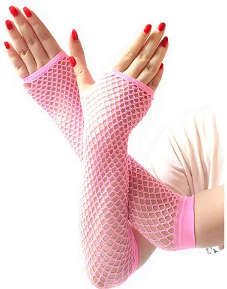 

Длинные сетчатые перчатки светильник-розового цвета, эргономичный дизайн, практичные товары