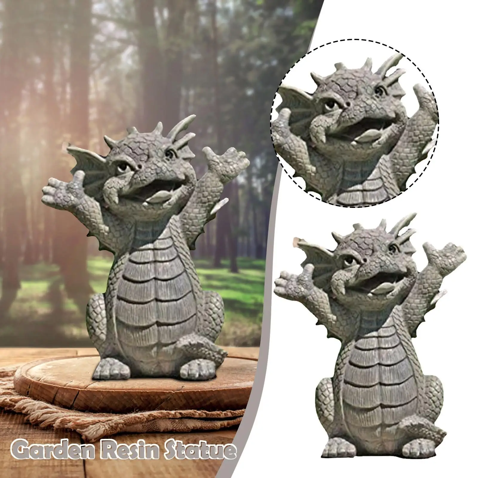 

[Home] сад, Zen Dragon, статуя из смолы, уличное украшение для внутреннего дворика, украшение для стола