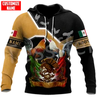 tessffel mexican rooster cook chicken animal tattoo tracksuit streetwear 3dprint menwomen harajuku casual funny zip hoodies t17