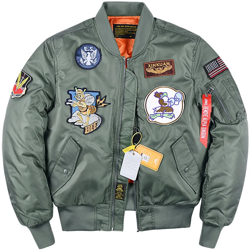 New Men Military Tactical Army L2B Flight Bomber Jacket Baseball Varsity College Pilot Air Force Waterproof Winter Coat